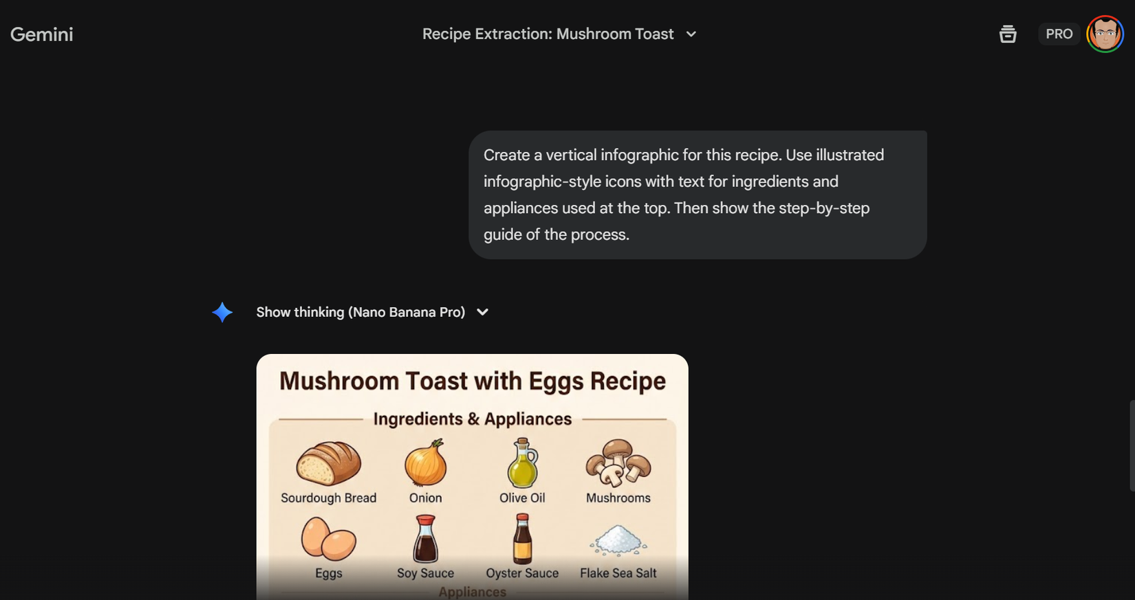 Tạo infographic công thức với Nano Banana Pro.