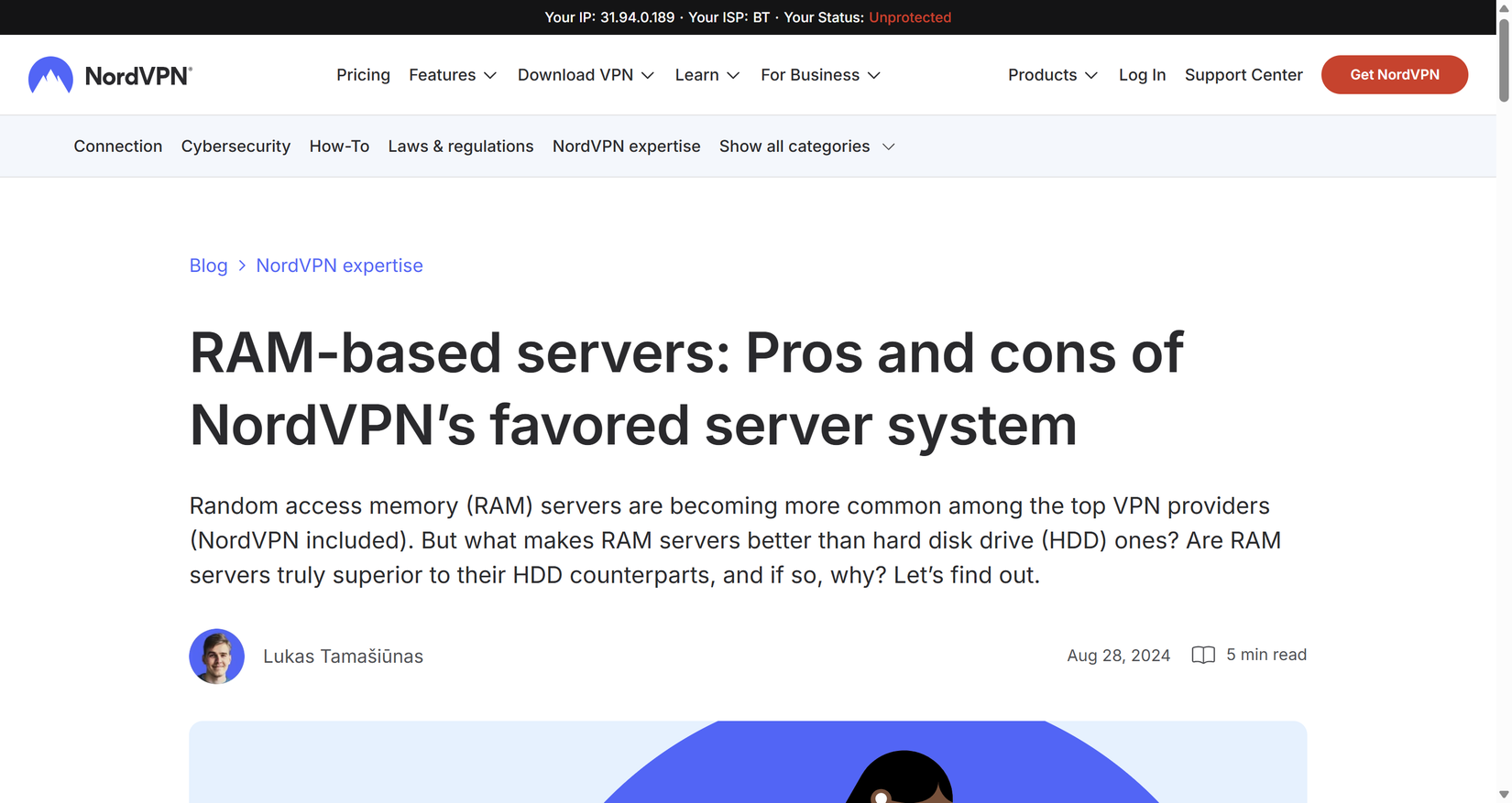 Servidores basados ​​en ram nordvpn.