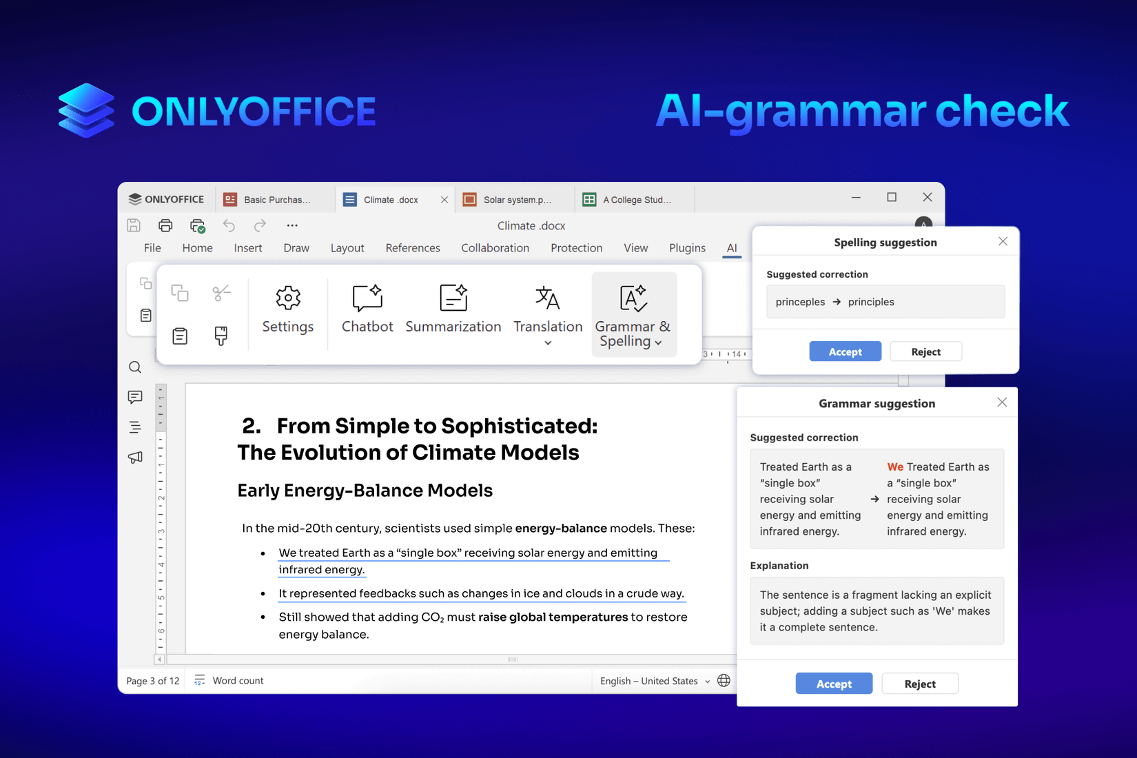 Only Office AI Grammar Checker.