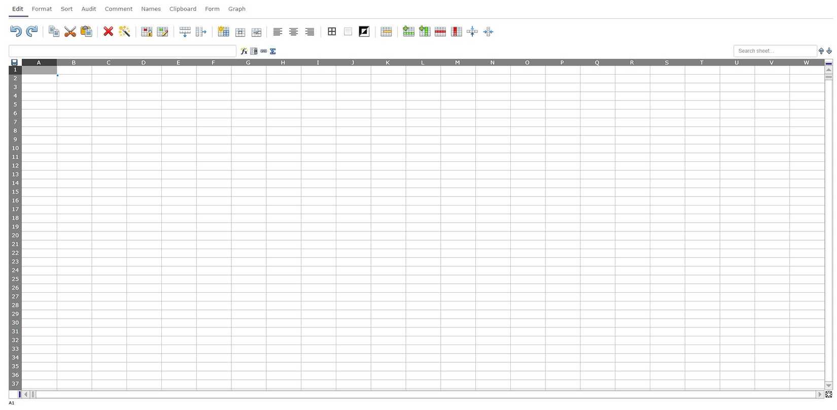 A blank spreadsheet in EtherCalc
