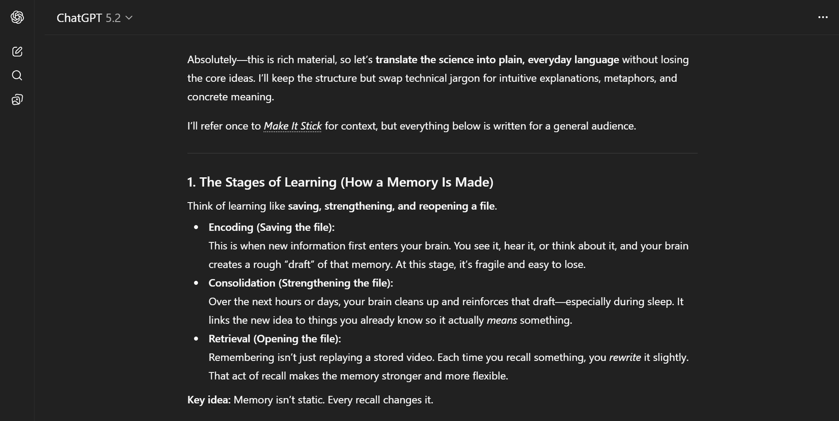 NotebookLM research notes rewritten in simpler language using ChatGPT.