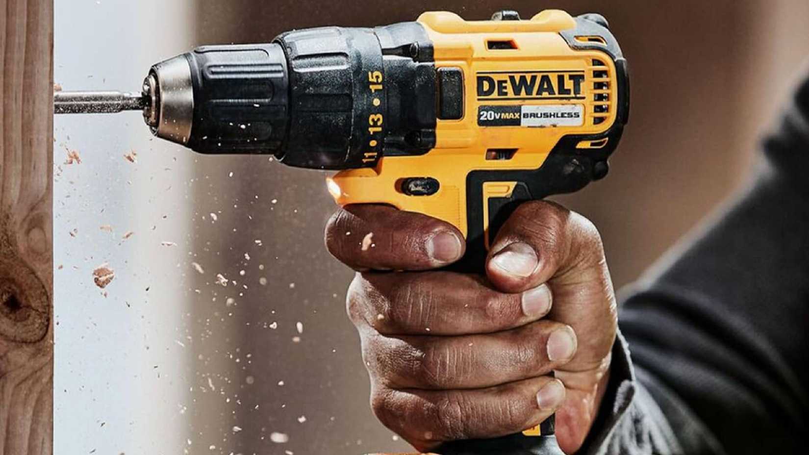 A DeWalt drill driver in use