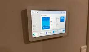 echo hub showing smart lighting control with brightness adjustment