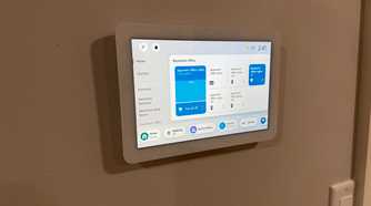 echo hub showing smart lighting control with brightness adjustment