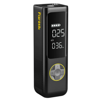 The Fanttik X8 Apex tire inflator in a transparent product render. 