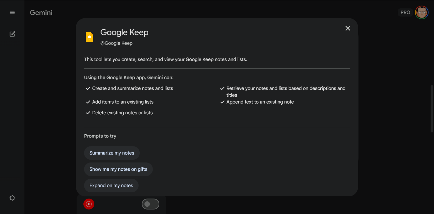 Gemini connects Gmail, Google Keep, and Docs into a single productivity workflow.