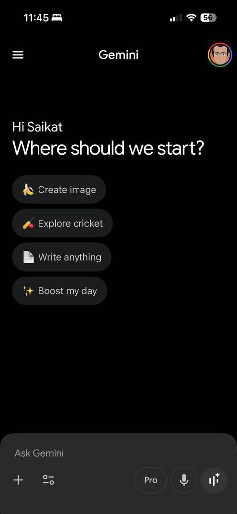 Gemini Live در iOS