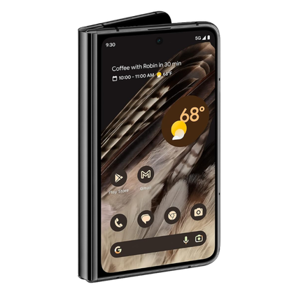 El Google Pixel Fold en un render transparente.