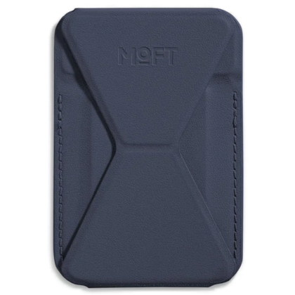 The Moft Phone Wallet Stand in a transparent product render.