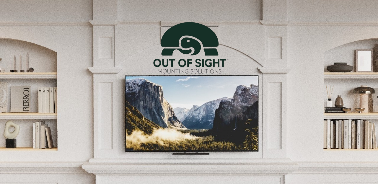 OOSMS pull down tv mount over a fireplace