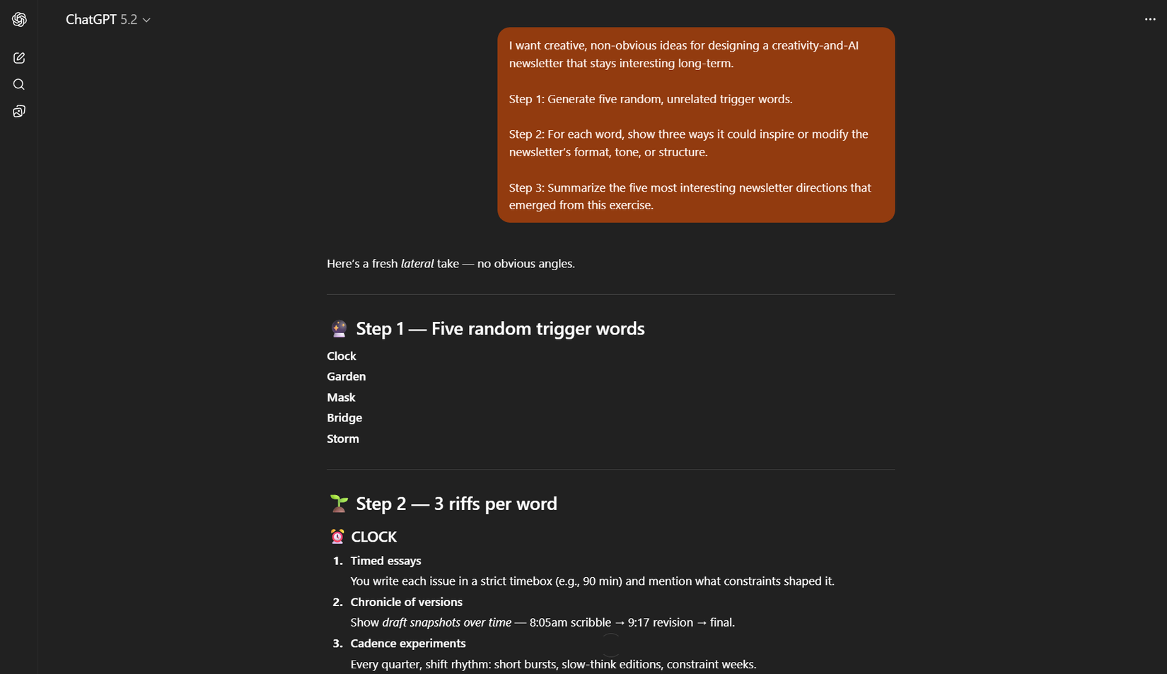 Connecting unrelated words to spark creative ideas.