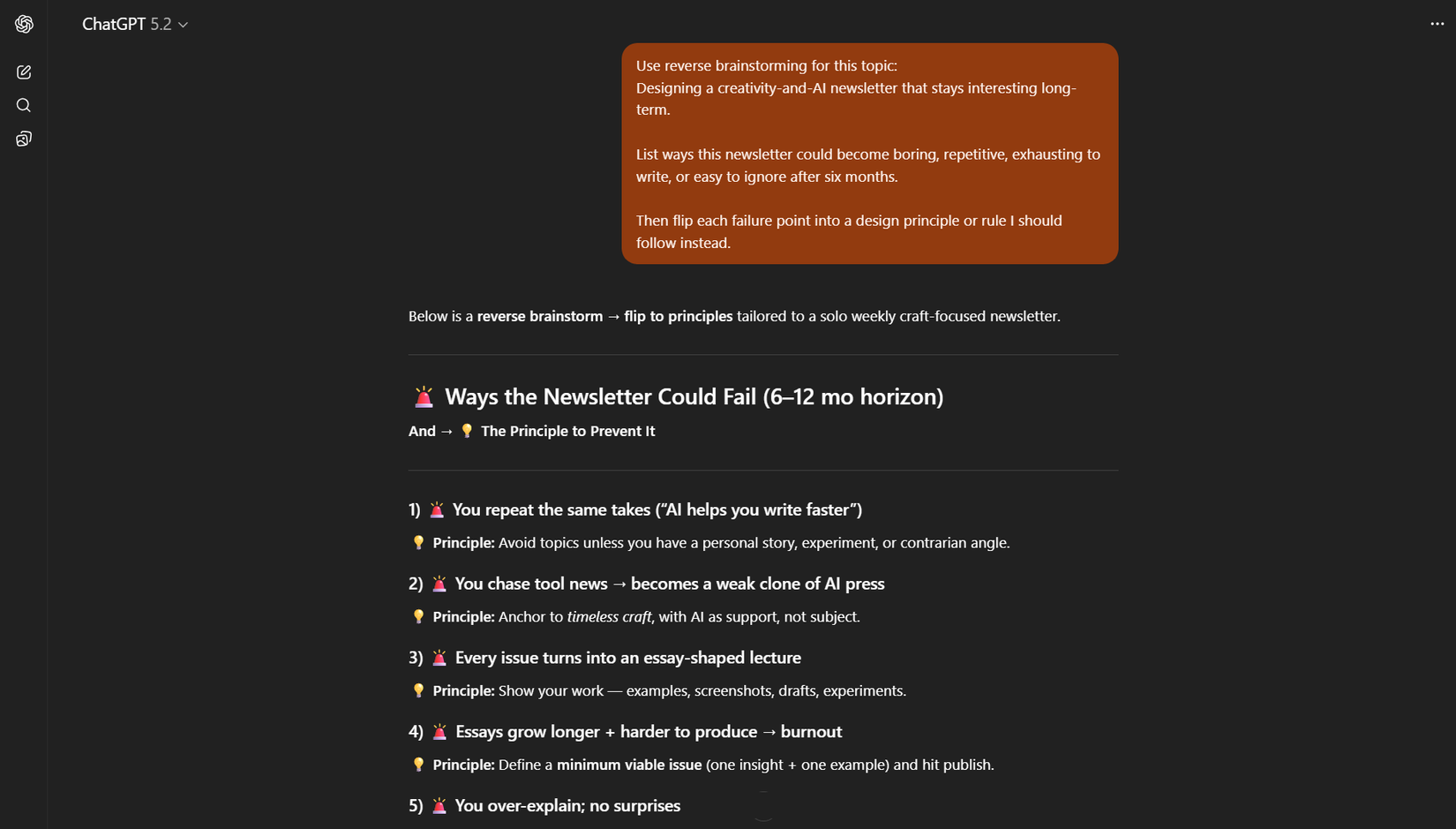 Examining an idea by flipping it upside down.