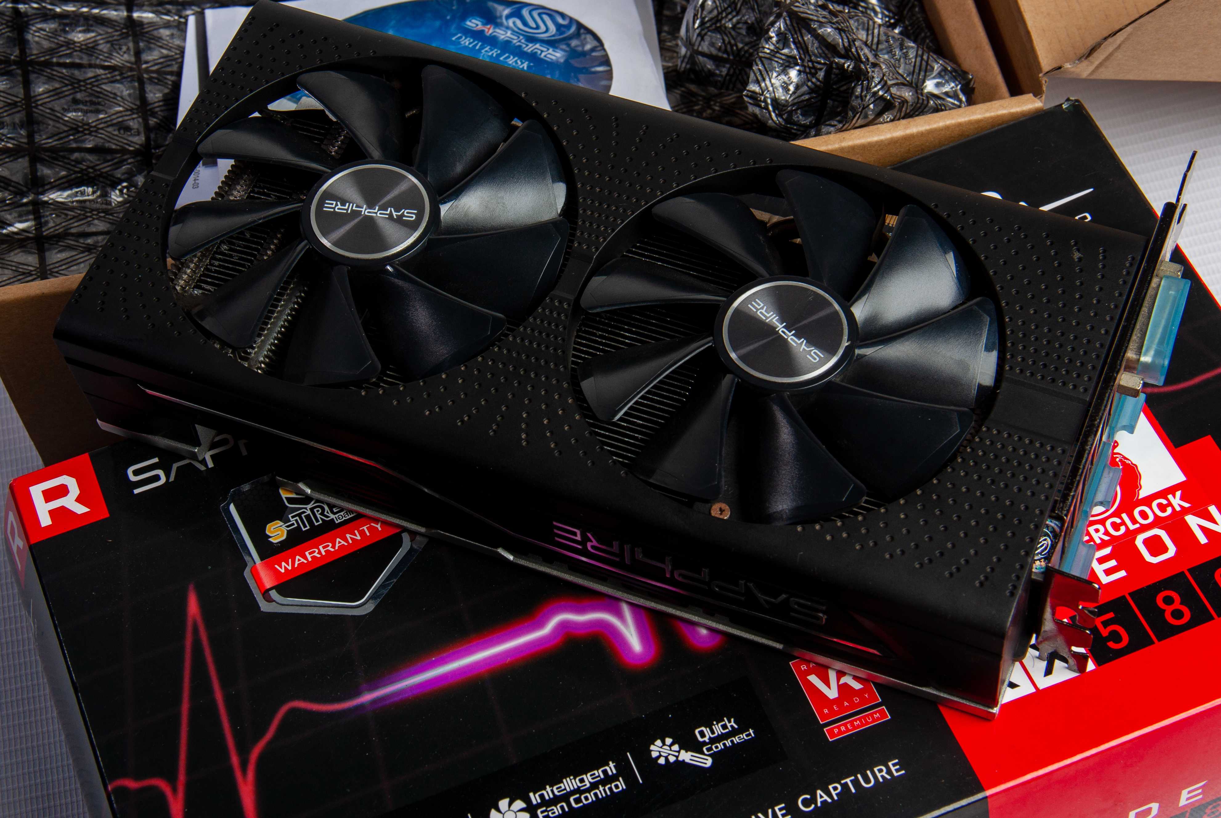 RX580 GPU on top of a box