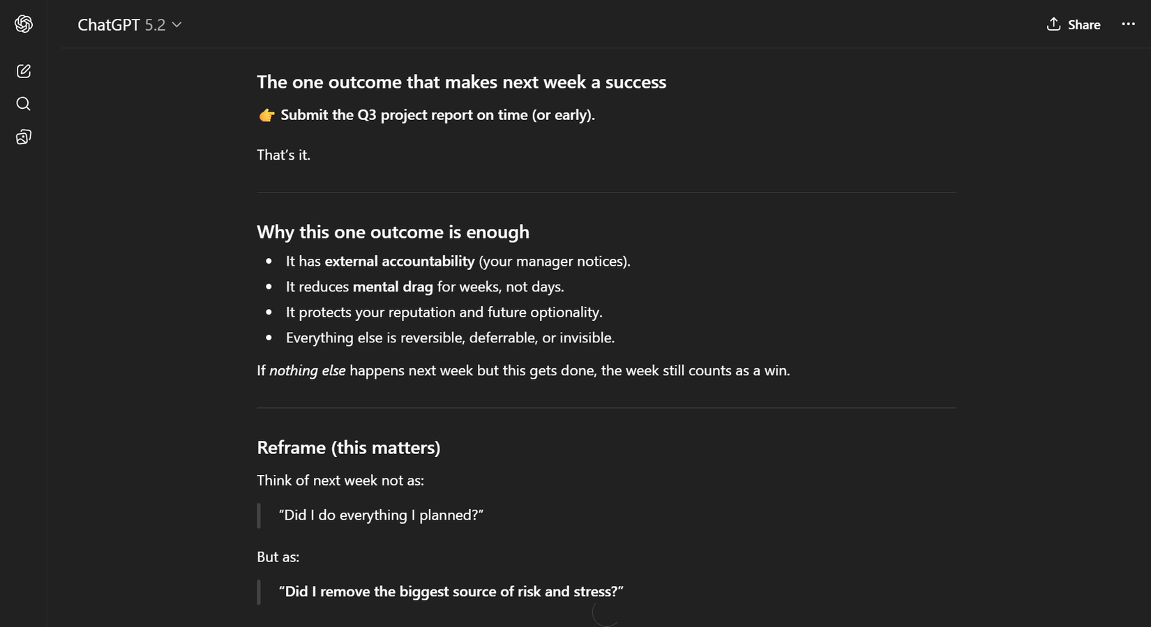 Setting up a minimum viable week with ChatGPT.