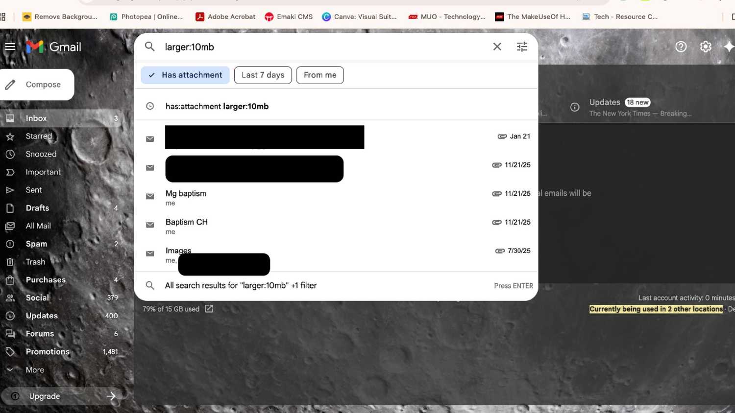 Email Bucket 3 ways to find and delete large email attachments in seconds