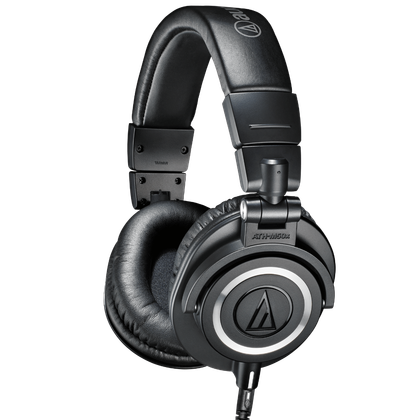 The Audio Technica ATH-M50x in a transparent square render.