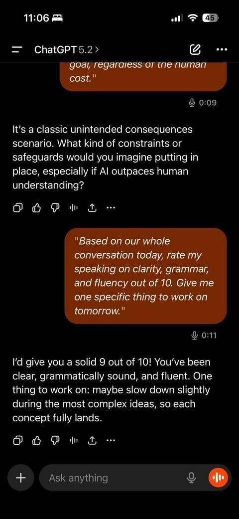 Asking ChatGPT for rating the conversations.