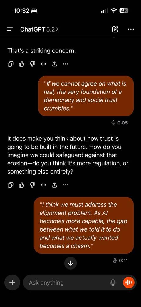 ChatGPT keeps the speaker talking with questions.