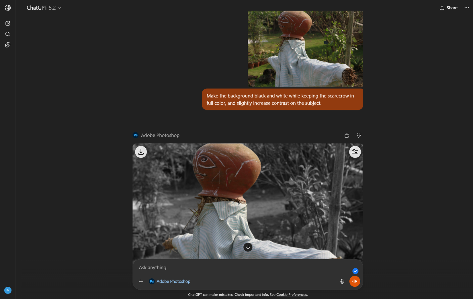 আমি ChatGPT-এ ফটোশপ ব্যবহার করে 5টি ফটো সম্পাদনা করেছি এবং ফলাফলগুলি ঝামেলামুক্ত ছিল