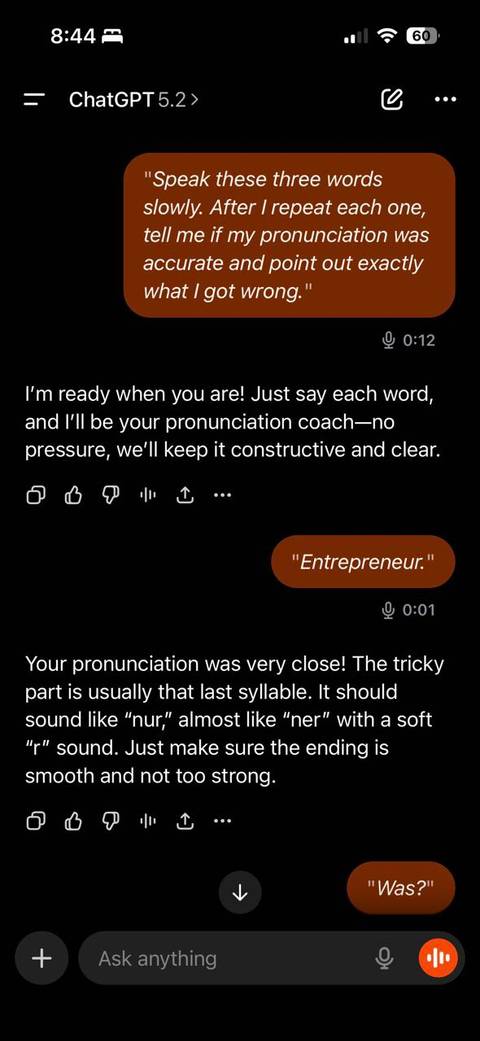 Giving ChatGPT a few words to pronounce.