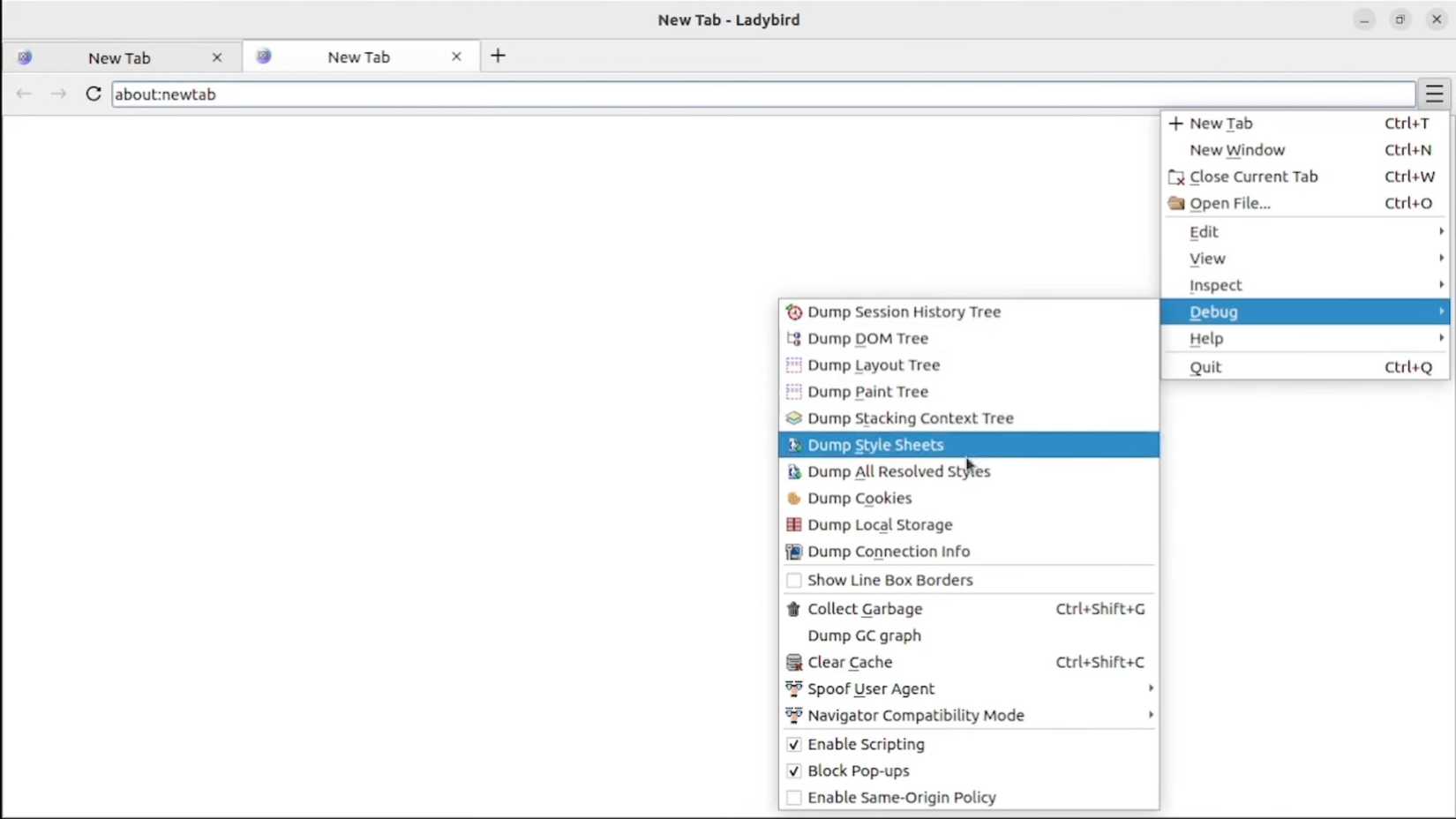 Браузер Ladybird, работающий на LinuxOS