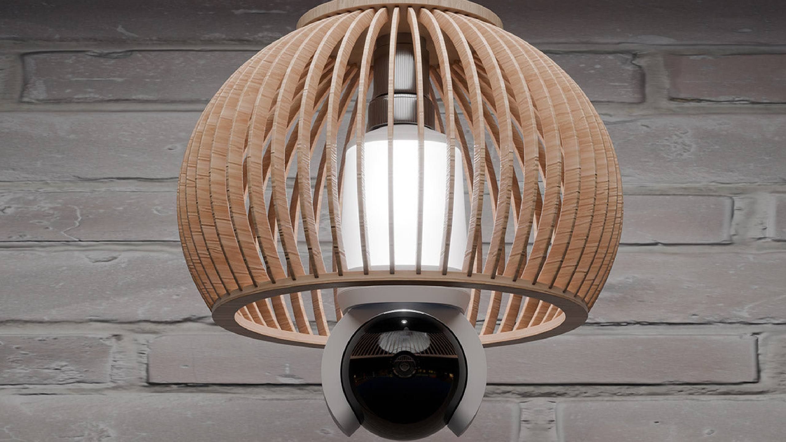 It looks like a normal lightbulb, but it's actually a 360-degree security camera