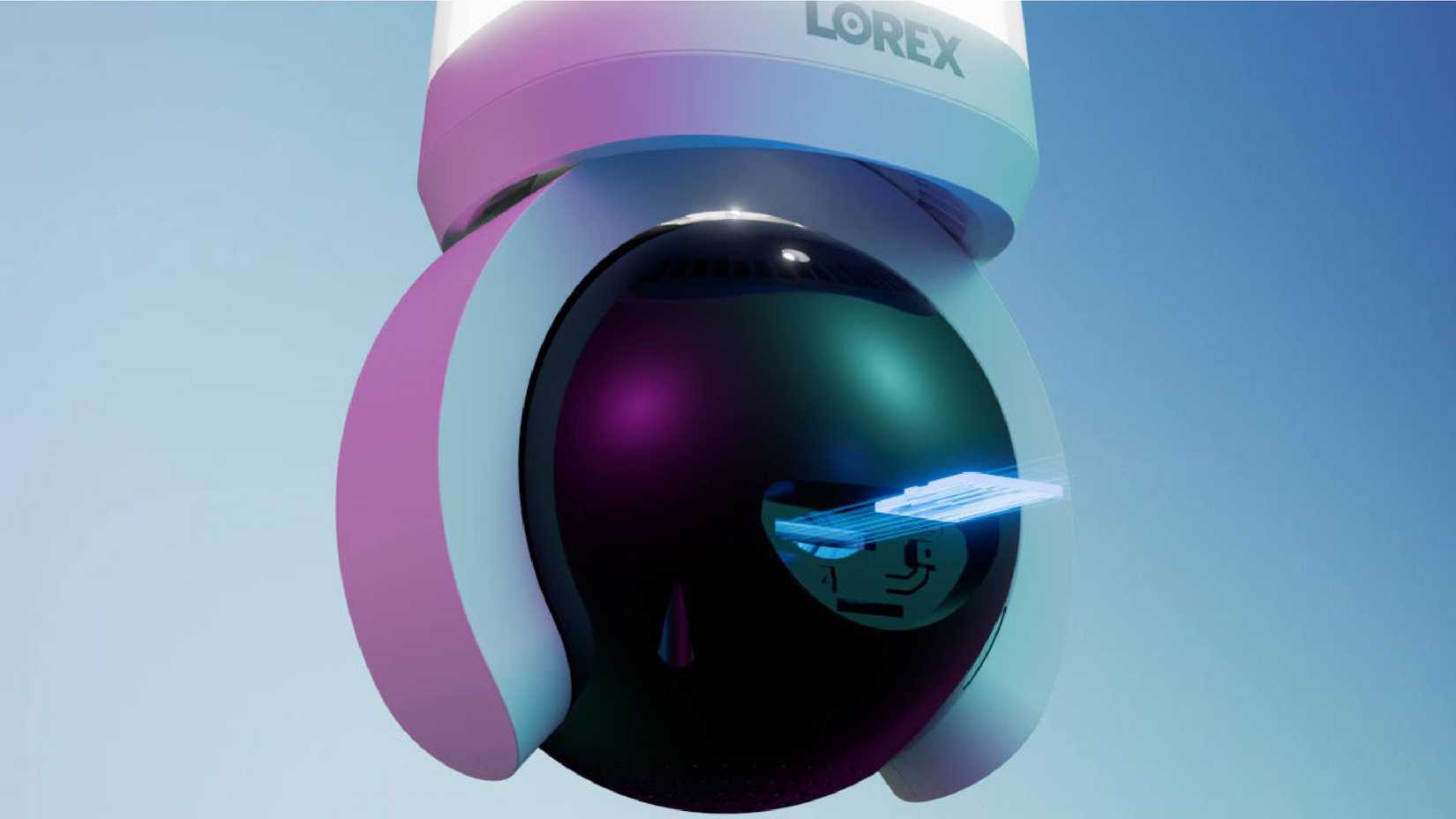 A microSD card being inserted into a Lorex Connect 2K Wi-Fi Smart Lightbulb Pan-Tilt Camera