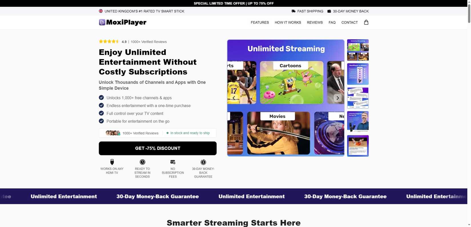 moxiplayer homepage.