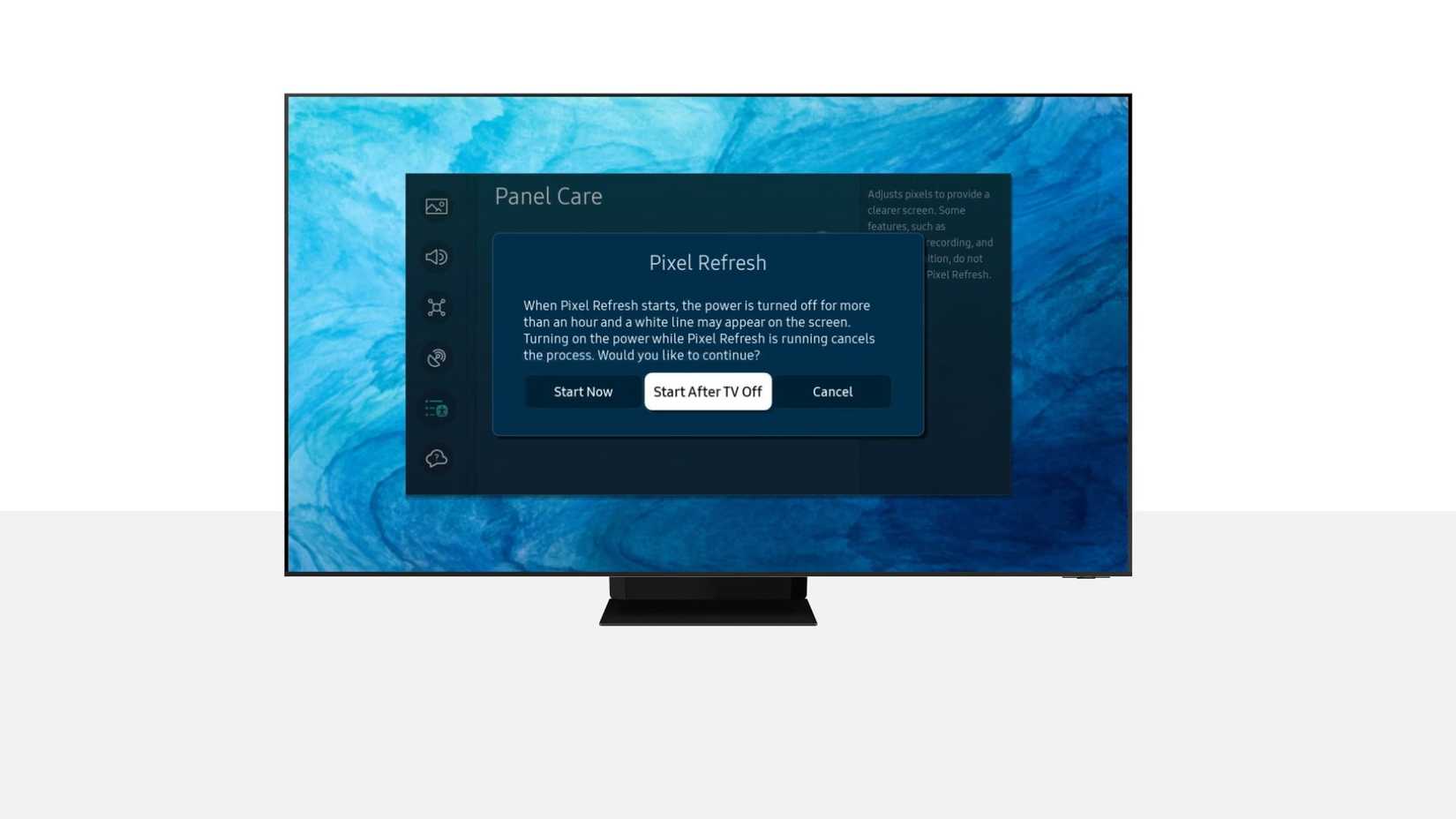 Pixel Refresh option on a Samsung OLED TV