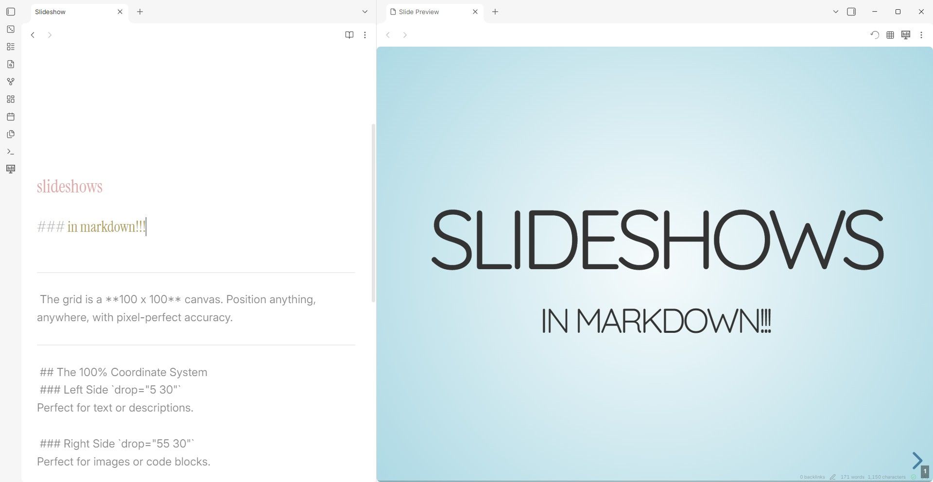 I use Markdown instead of PowerPoint to make slideshows and it's fantastic