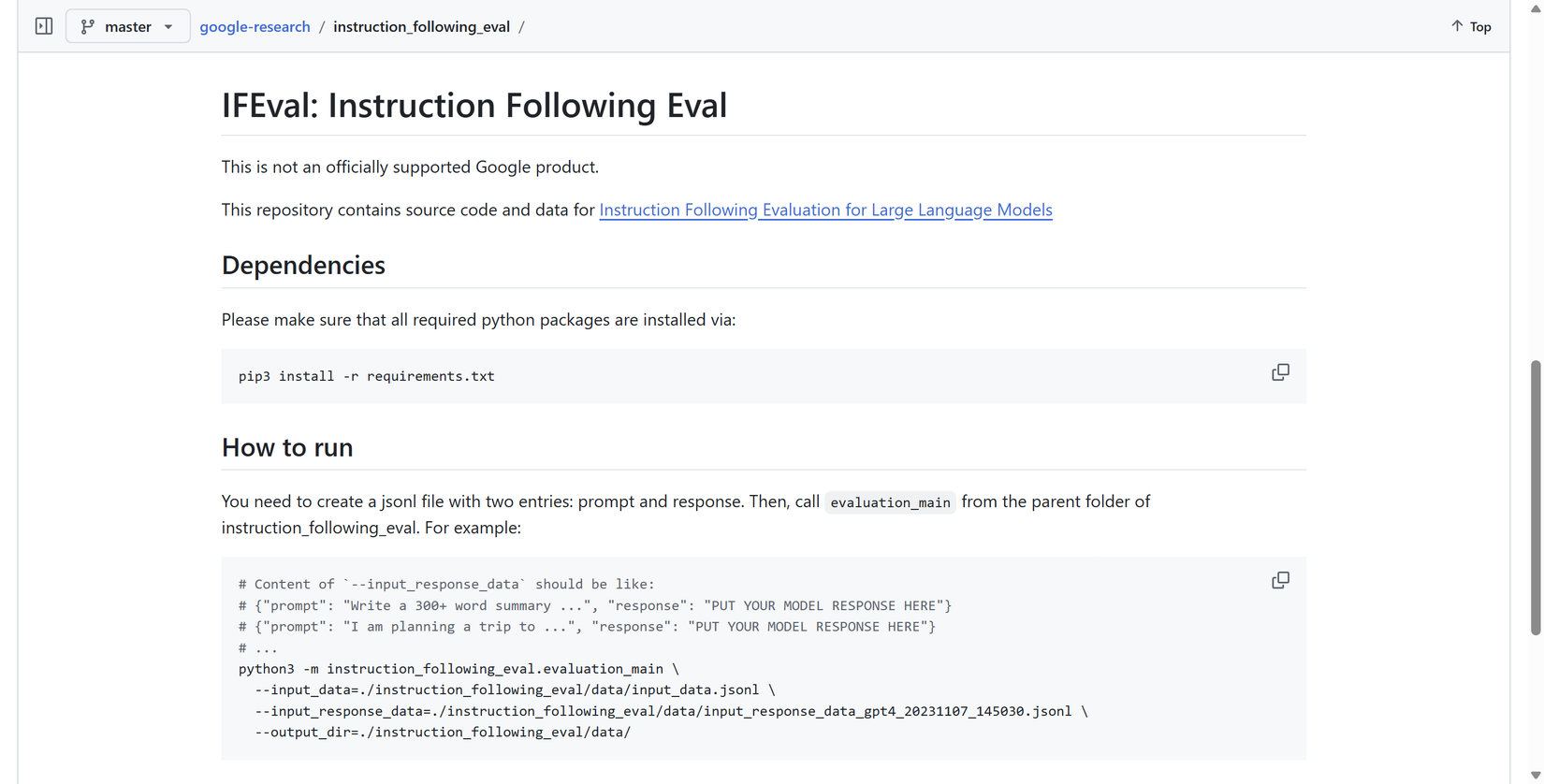 google ifeval benchmarking.