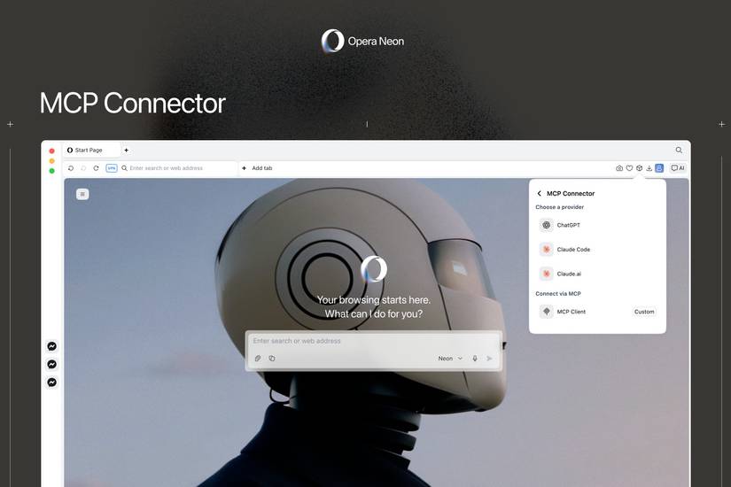 Opera MCP connector UI.