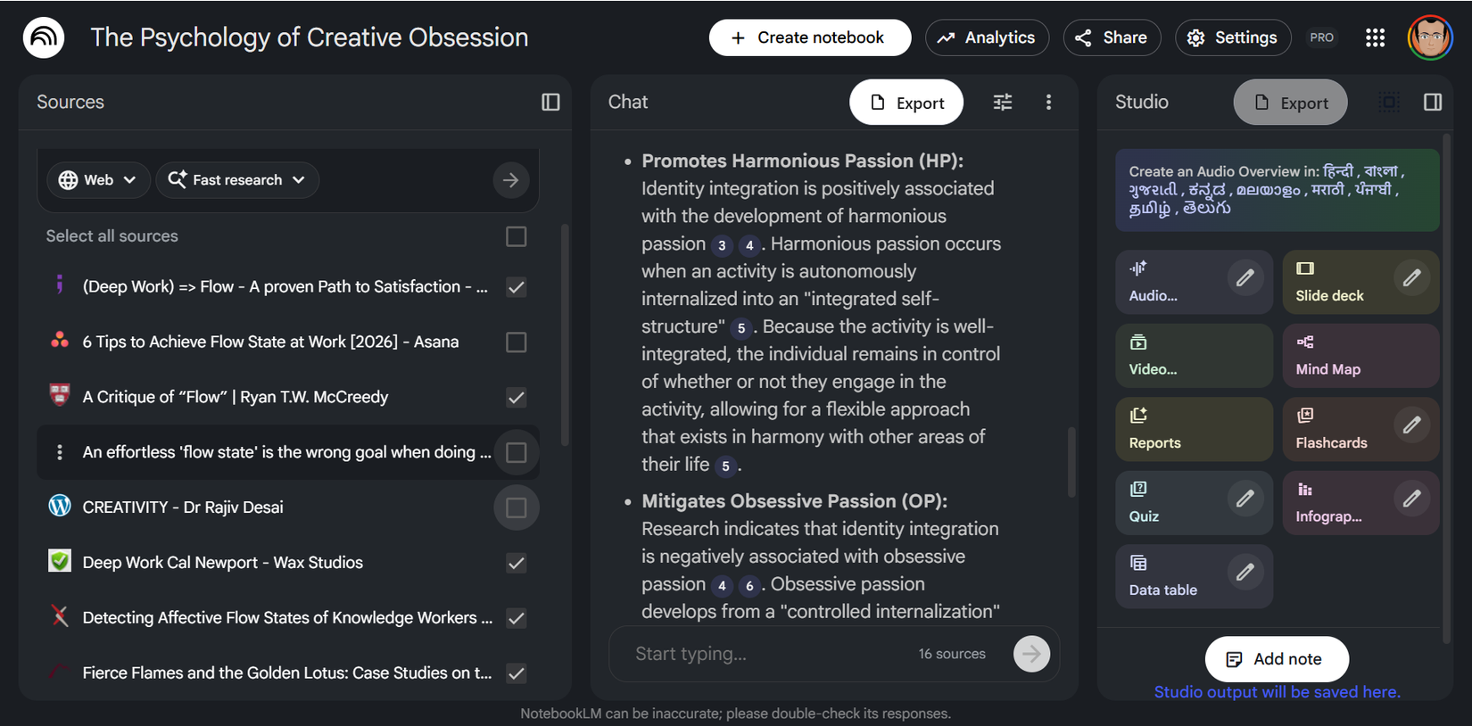 Doublechecking all sources in NotebookLM.