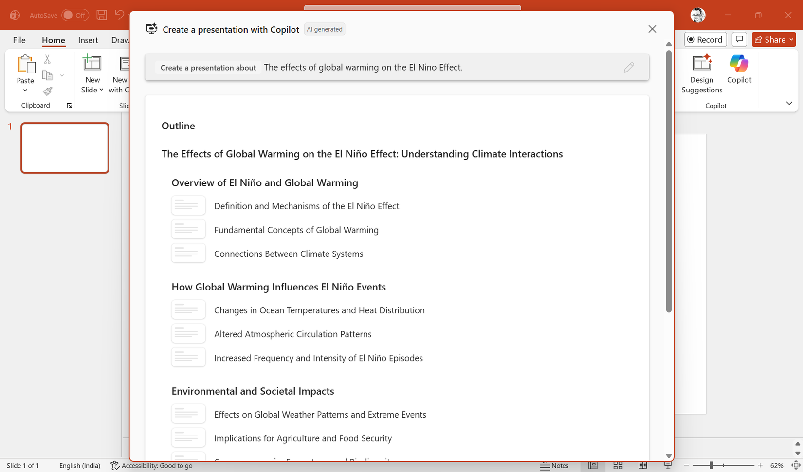 PowerPoint Copilot makes creating presentations easier.