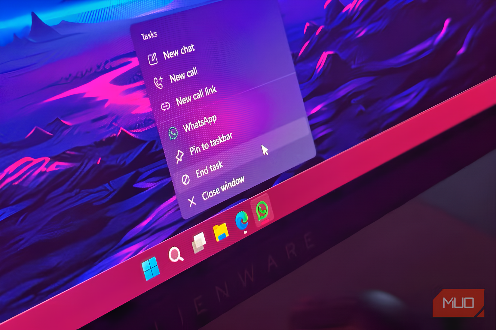 Using End task on Windows 11