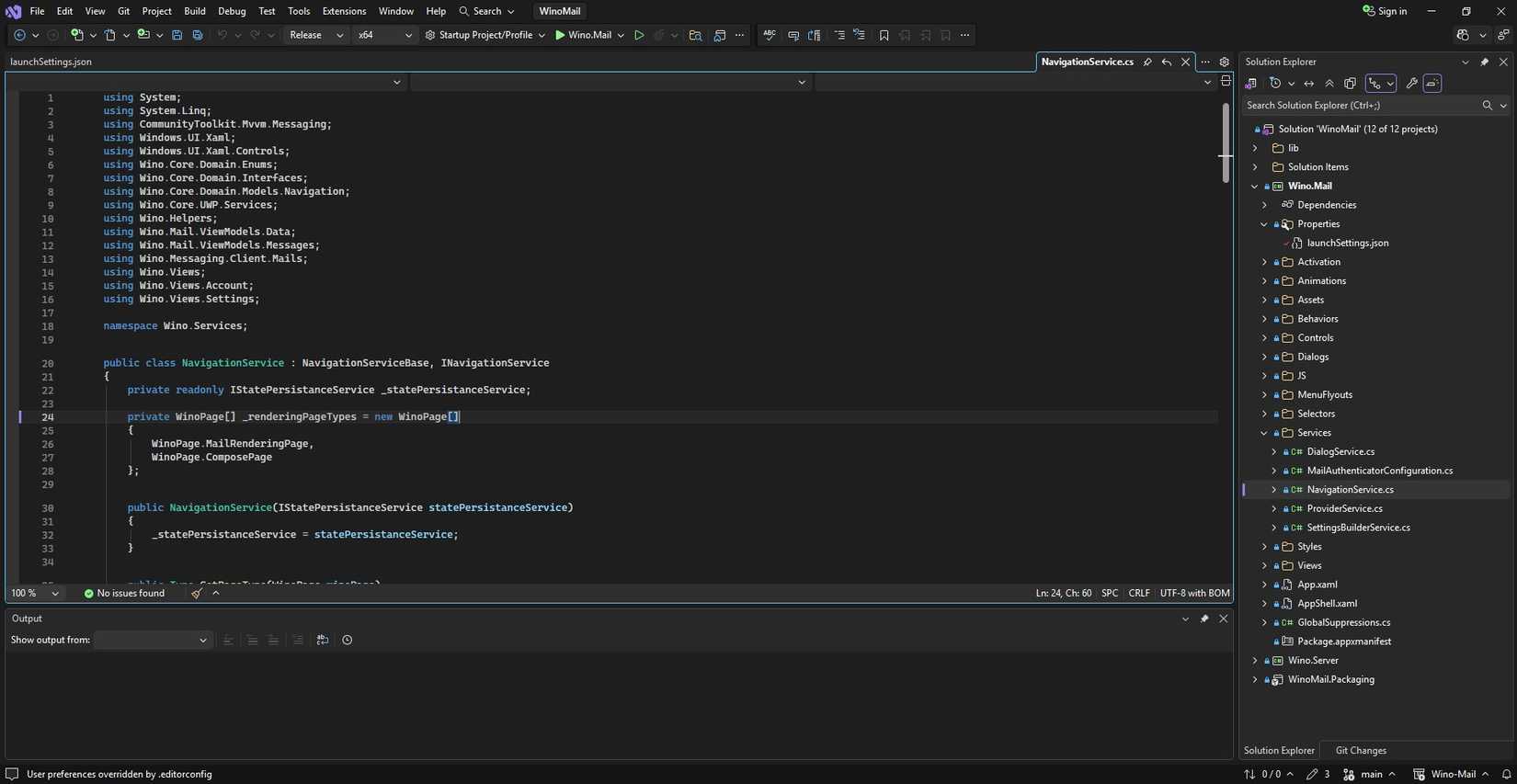 Wino Mail source code in Visual Studio
