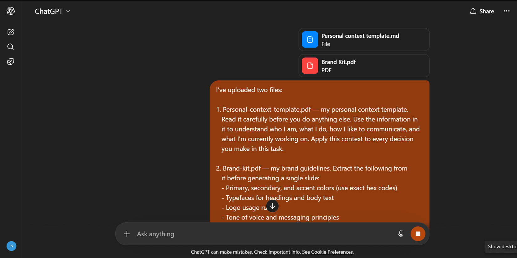 ChatGPT Upload Files.