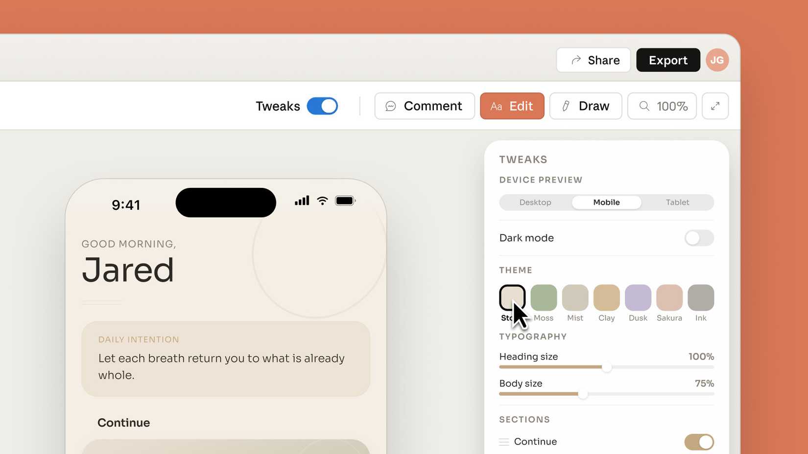Sample pitch deck created with Claude Design from a single prompt