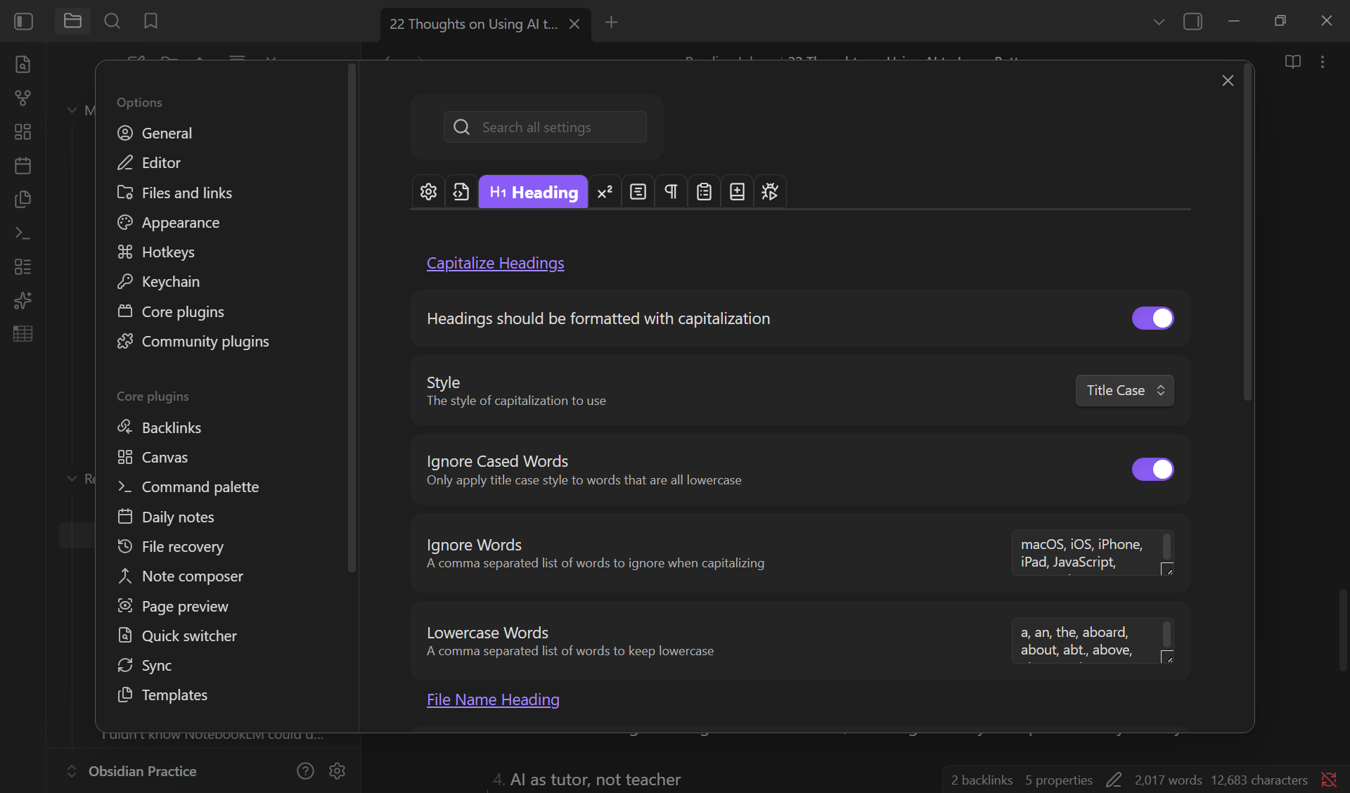 These 5 Obsidian plugins made my markdown cleaner than I thought possible