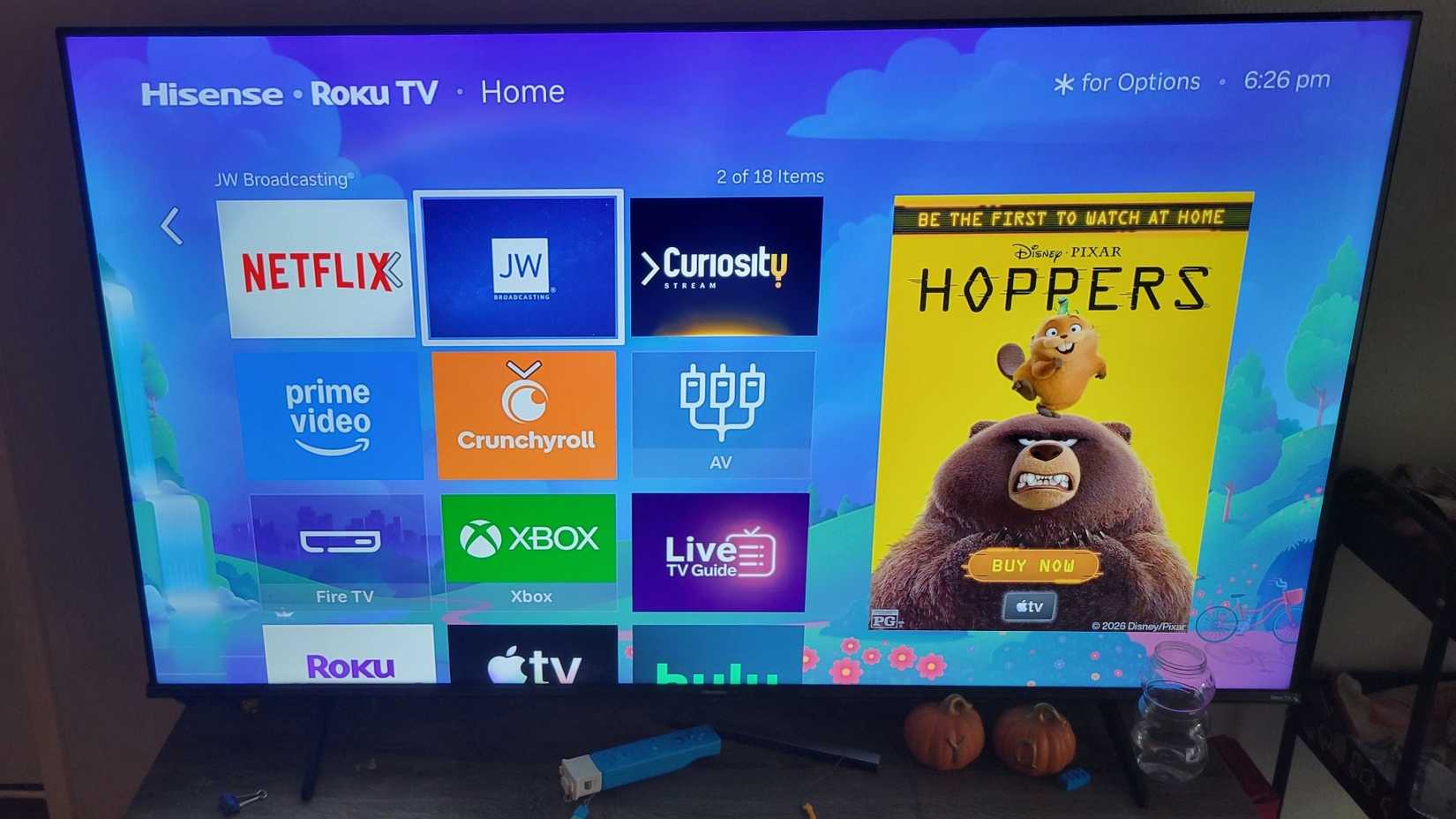 A tile being moved in a Roku TV