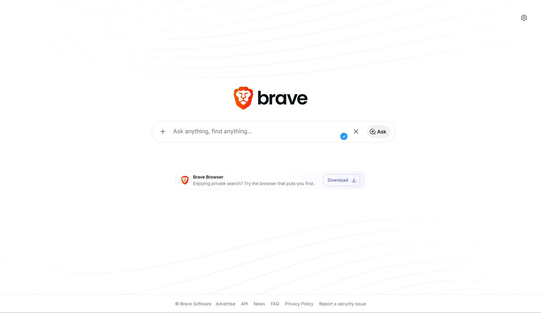 Brave Search homepage