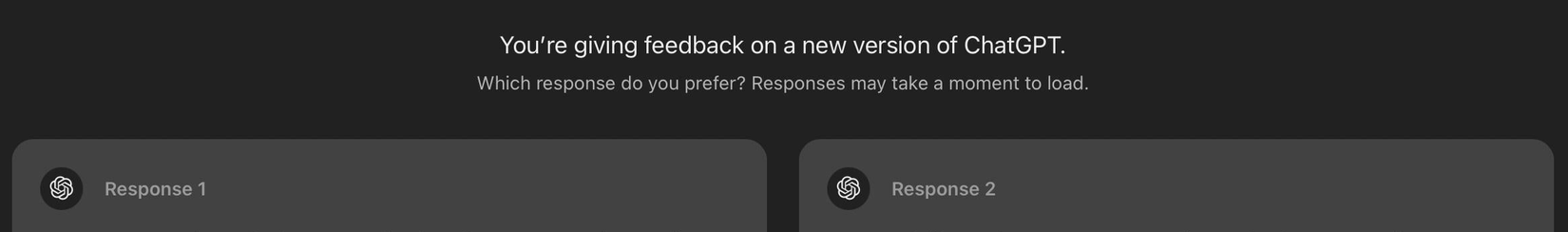 ChatGPT feedback on new version page