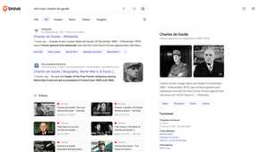 Search results page in Brave Search