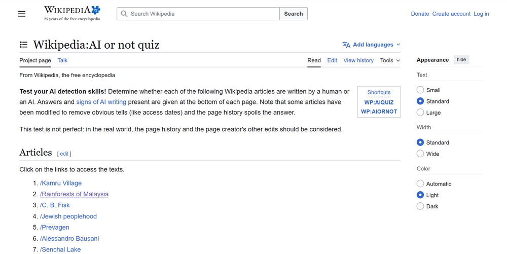 The AI or Not quiz helps readers practice pattern recognition