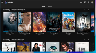 A Jellyfin media server library showing some movies