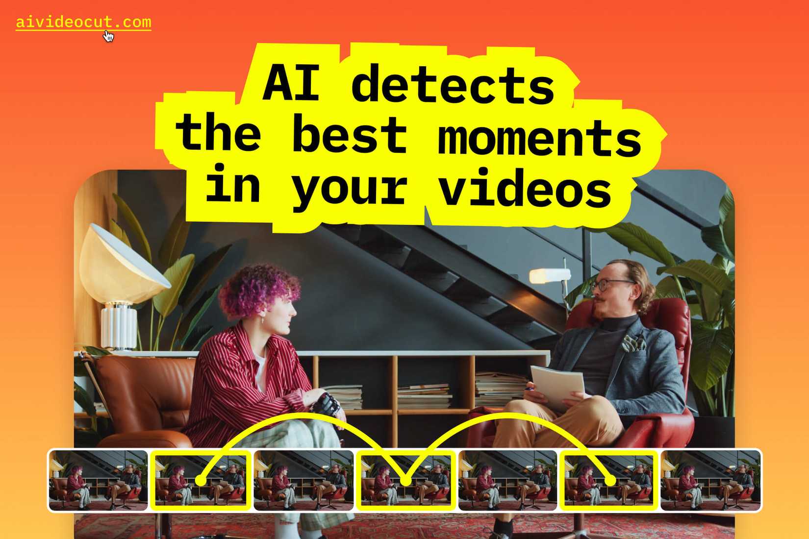 Image of a video still showing how AI Video Cut can detect the best moments in a video