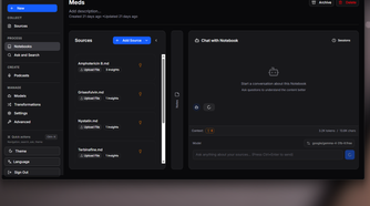 Chatting with a notebook in Open Notebook