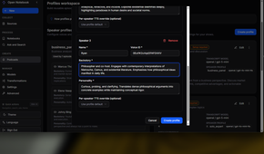 Creating custom speakers in Open Notebook
