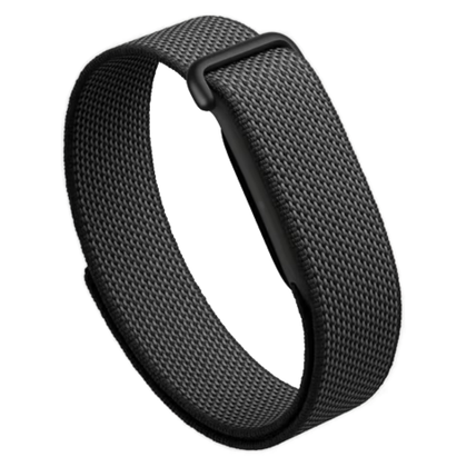 The Google Fitbit Air in a transparent product render.