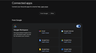 Gemini app settings screen showing the Extensions menu option.